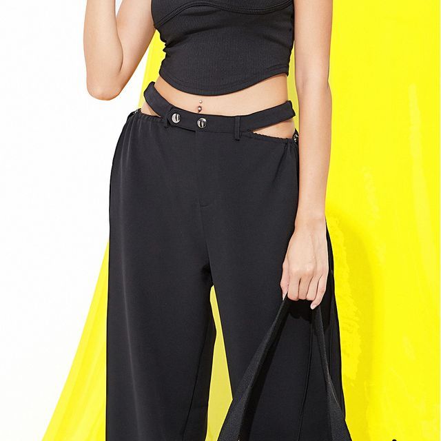 YS by YesStyle - Belted High-Waist Wide-Leg Pants