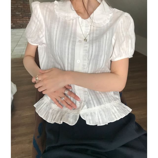 Ruffled Peter Pan Sleeveless Shirt main image 1