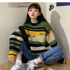 Whoosh - Gestreifter Farbblockpullover Whoosh - Gestreifter Farbblockpullover