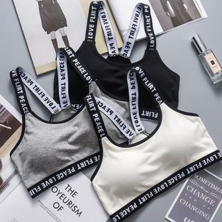 peace love flirt sports bra