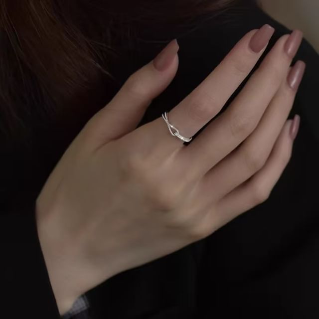 pexrl jewelry-Knot Rhinestone Ring