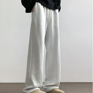 Priam-Mid Rise Plain Wide Leg Pants