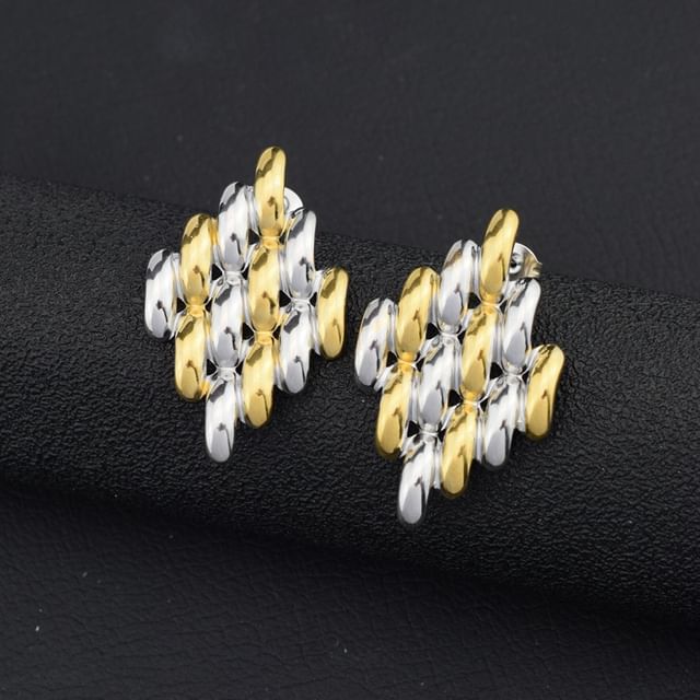 Juanitro-Two-Tone Alloy Stud Earring