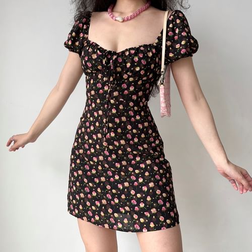 sinora - short-sleeve floral mini sheath dress Chau Dress