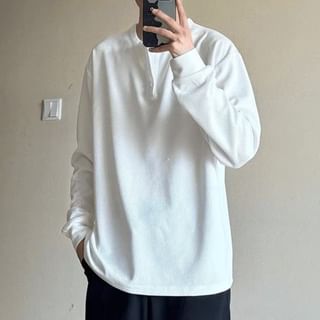 WidoWilder-Long-Sleeve Henley T-Shirt