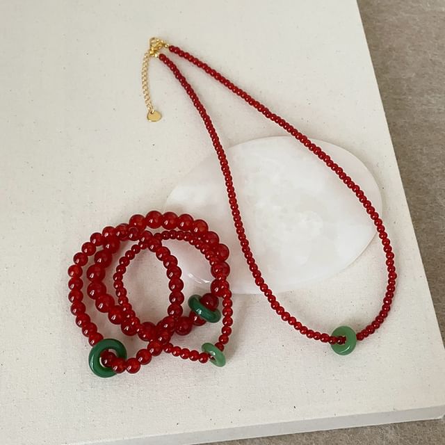 Panda Dama-Beaded Necklace Bracelet