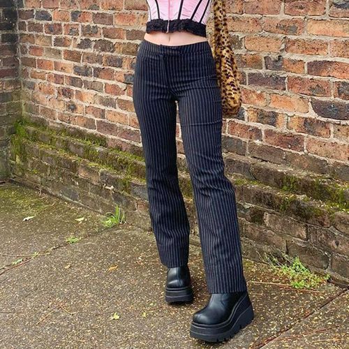 Straight leg striped clearance pants