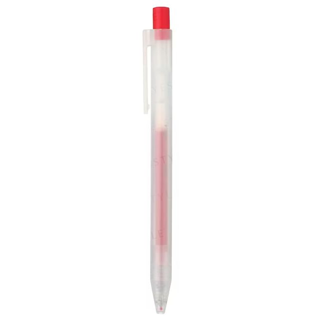 MUJI Smooth Gel Ink Ballpoint Pen Knock Type Red YesStyle