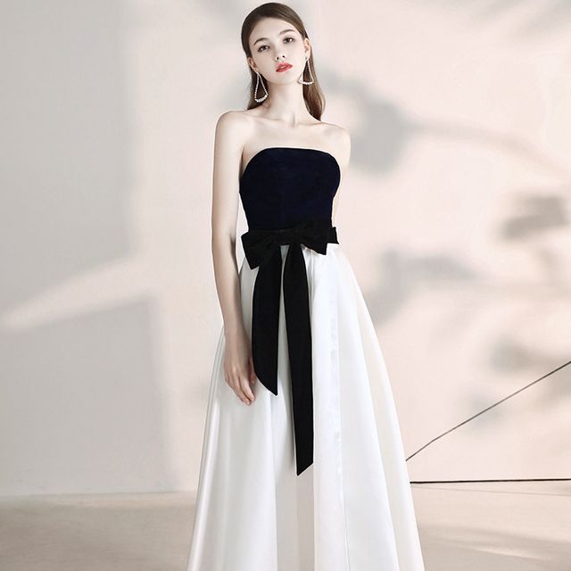 Daintonie - Strapless Two-Tone A-Line Cocktail Dress (Various Designs) | YesStyle Daintonie - Strapless Two-Tone A-Line Cocktail Dress (Various Designs) | YesStyle