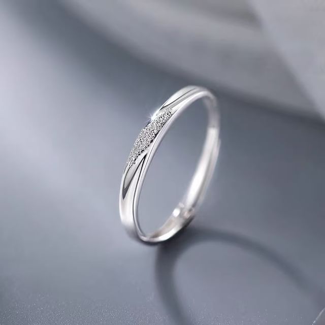pexrl jewelry-Twisted Textured Alloy Open Ring