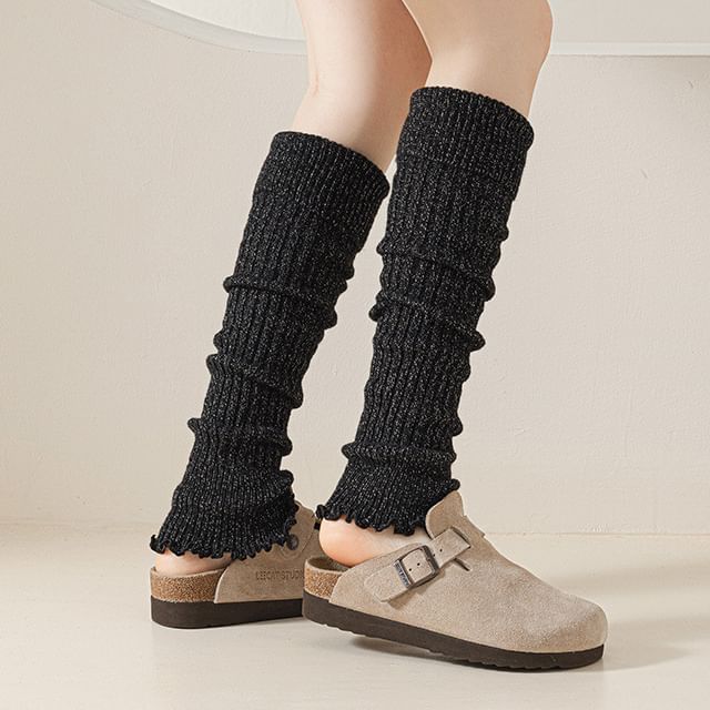 MOGLA-Lettuce Edge Knit Leg Warmers