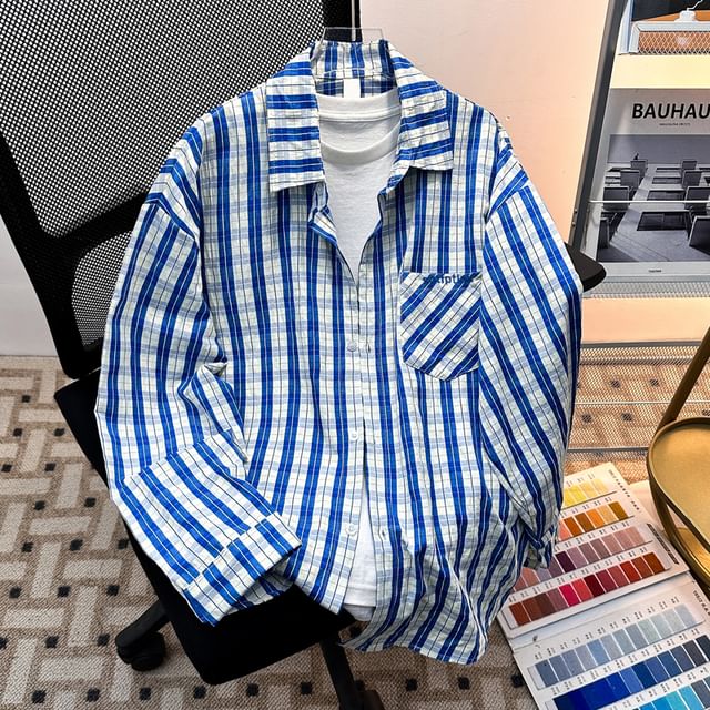 Plummie-Plaid Button-Up Shirt