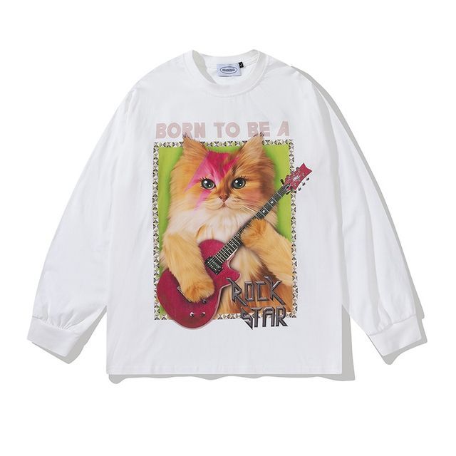CHIC ERRO-Cat Print Sweatshirt