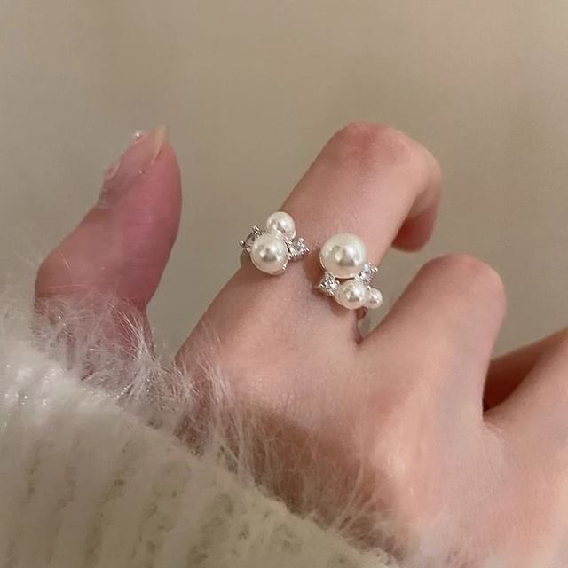 Gemsha-Faux Pearl Open Ring