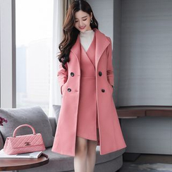 Romantica - 套装: V领背带裙 + 双排扣毛呢大衣 Romantica - 套装: V领背带裙 + 双排扣毛呢大衣