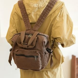 Hikuozy-Top Handle Plain Backpack