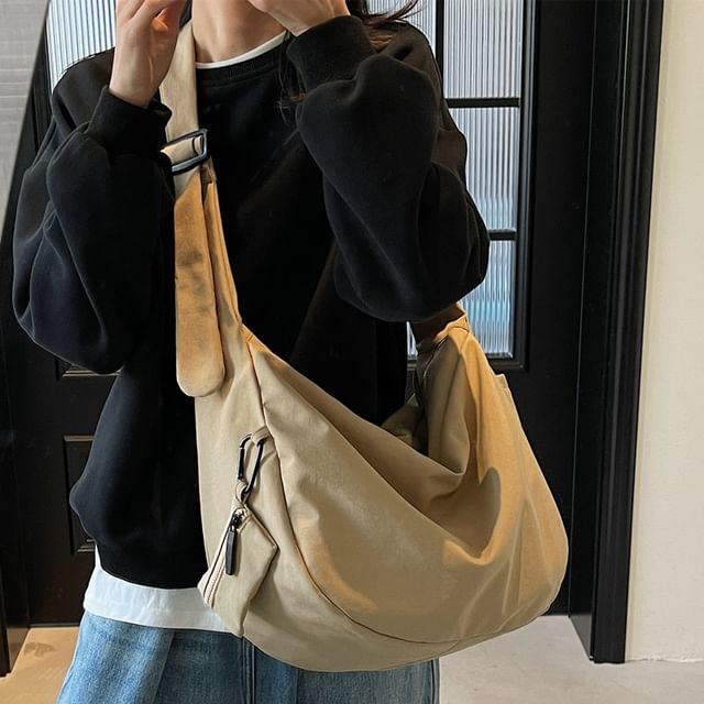 Melois-Textile Plain Crossbody Bag