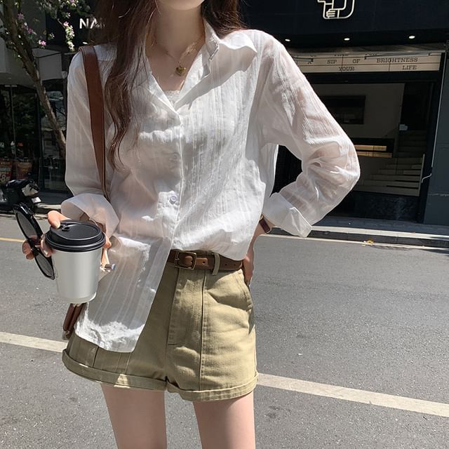 Asiris-Striped Button-Up Shirt