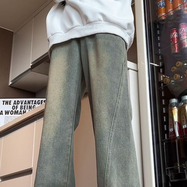 Really Point-High Waist Washed Wide Leg Jeans