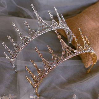 Kanzashi-Wedding Rhinestone Crown Tiara
