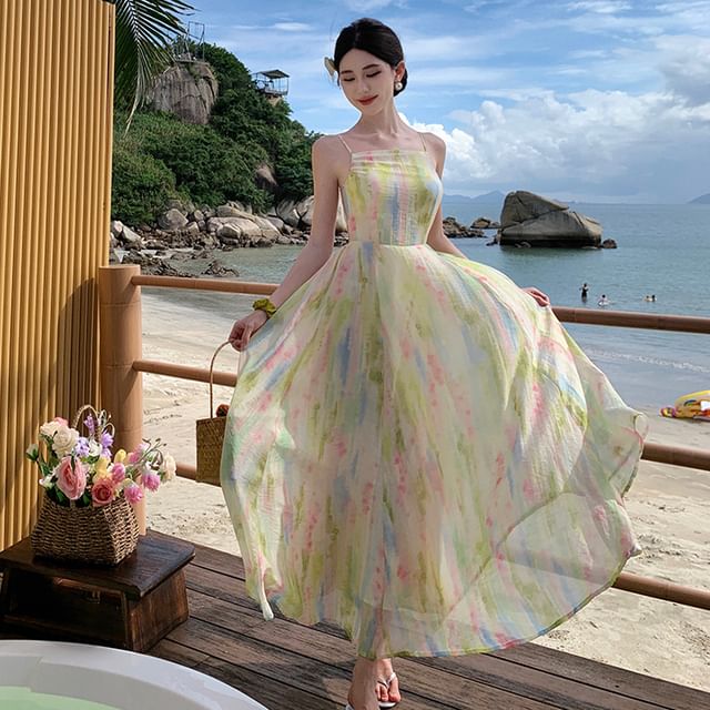 chinese dress ladies Venus Maxi Cover-Up Dress | Blue Tie Dye main image 0