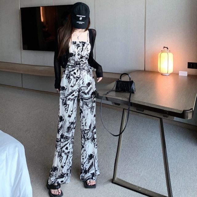 Wide Leg Jumpsuit With Sweater Cardigan Black Jumpsuit And Boots - Main Image