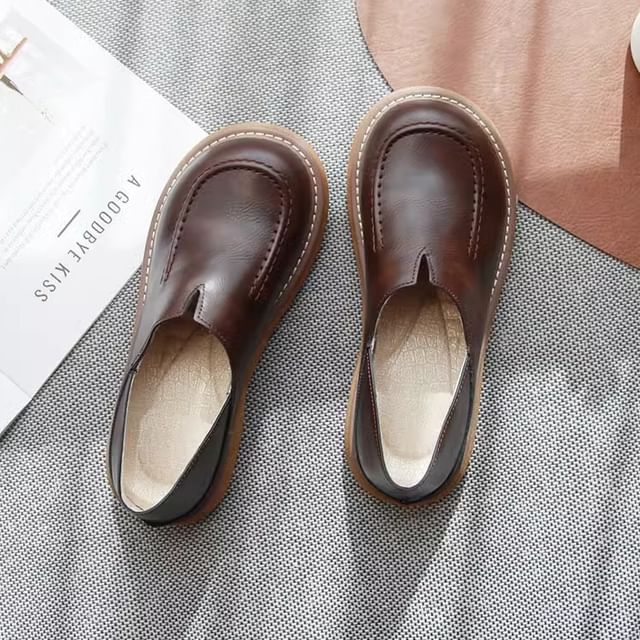 Freesia-Faux Leather Flat Slip Ons