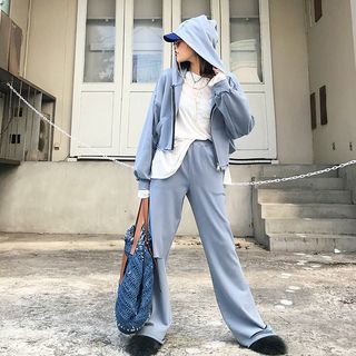ACSENSE - Cut Out Zip Hooded Jacket 