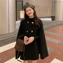 Sienne - Double Breasted Cape-Sleeve Coat