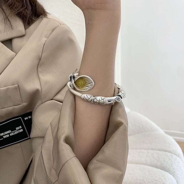 Sharkkira-Embossed S925 Sterling Silver Open Bangle Various Designs
