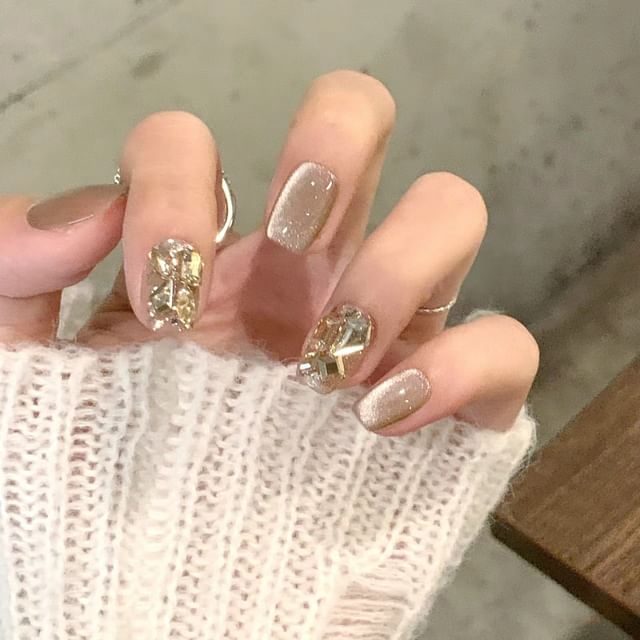 Candyvina-Rhinestone Press On Nail