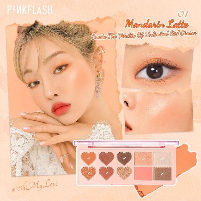 PINKFLASH-HOT Highlighter Blusher Multi Palette Mandarin Latte - Make-up-Palette