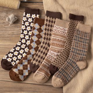 Nikkocampus - Cotton Print Socks Set