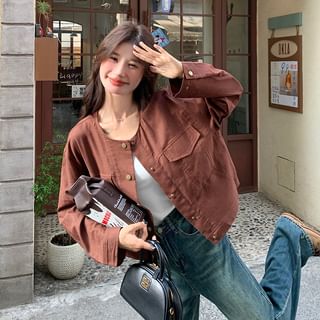 Tzarkozy Plain Button-Up Jacket Sale