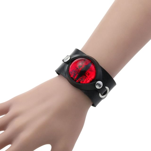 SURELIN-Eye Faux Leather Bracelet
