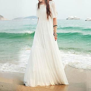 Fashion Street - Short-Sleeve Maxi Dress | YesStyle