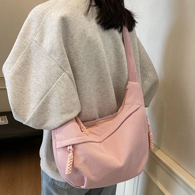 Melois-Plain Corduroy Crossbody Bag