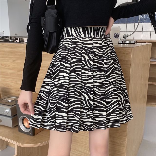 zebra print a line skirt