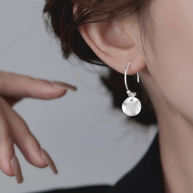 pexrl jewelry-Sterling Silver Sequin Drop Earring