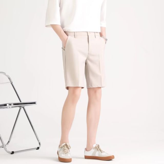 Urtishia-High Waist Plain Shorts