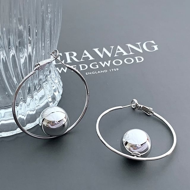 Jael-Bead Alloy Hoop Earring