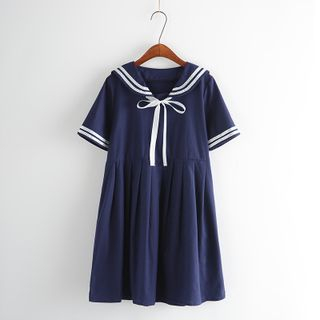 Aigan - Short-Sleeved Sailor Dress | YesStyle