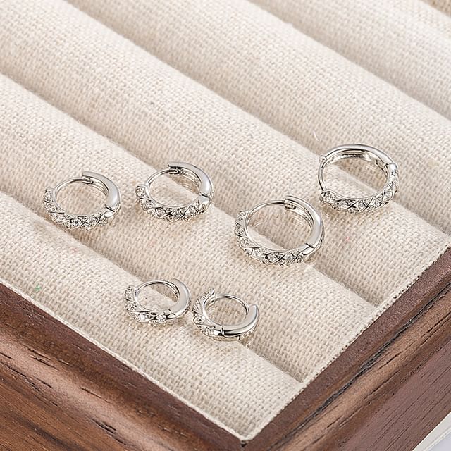 Forainer-Rhinestone Alloy Huggie Earring Various Designs