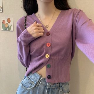 rainbow button cardigan