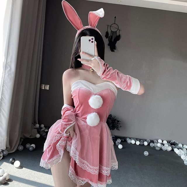 Wild Cat - Bunny Girl Lace Lingerie Costume Set