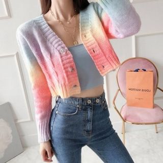 multicolor cropped cardigan