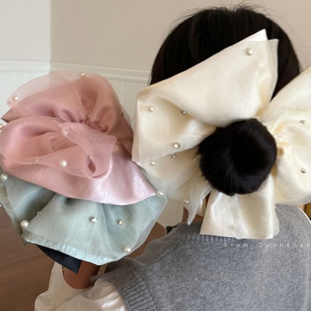 Mentosi-Layered Rhinestone Scrunchie