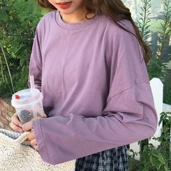 Chogen - Long-Sleeve Plain T-Shirt Chogen - Long-Sleeve Plain T-Shirt