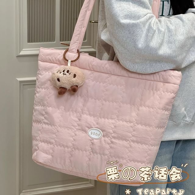 Chestnut Party-Quilted Tote Bag Bag Charm Set
