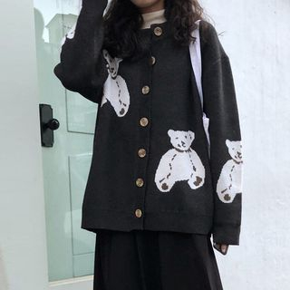 long teddy bear cardigan